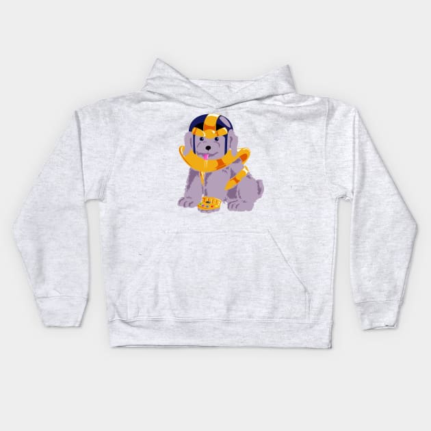 Bad puppy with infinity gauntlet Kids Hoodie by BananaPrints